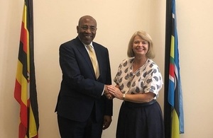 Minister Baldwin with Ugandan Prime Minister Rugunda