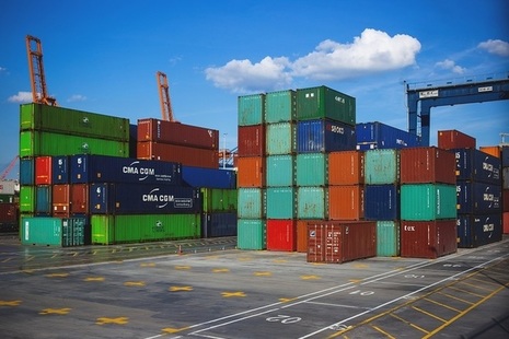 Cargo waiting to be shipped abroad.