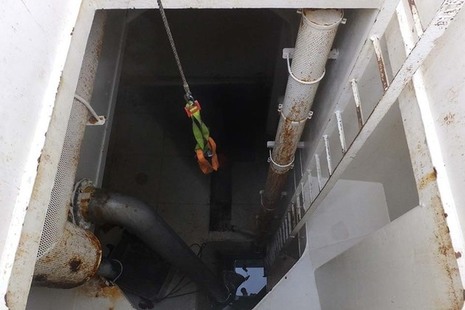 The aft refrigerated salt water tank on fv Sunbeam