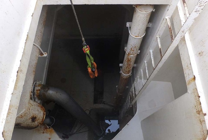 The aft refrigerated salt water tank on fv Sunbeam