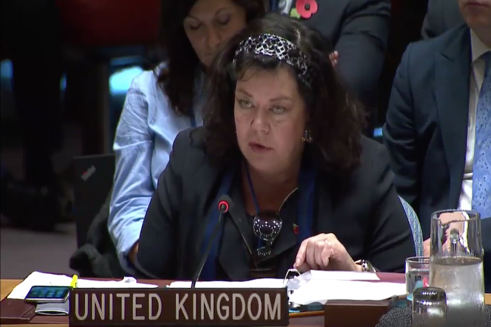 Ambassador Karen Pierce at the UN Security Council briefing on Syria