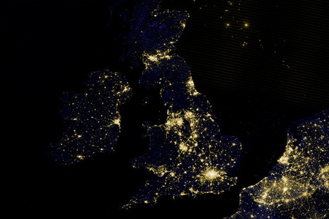 UK at night