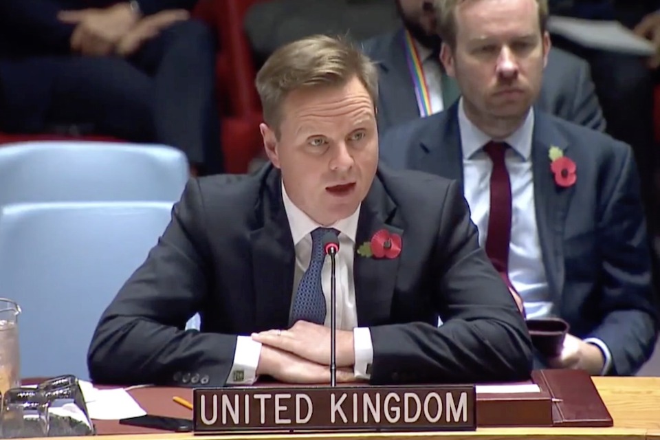 Stephen Hickey, UK Political Coordinator at the UN, at the Security Council