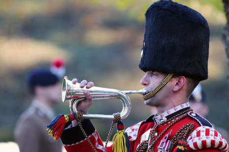A bugler of the Royal Regiment of Fusiliers, Crown Copyright, All rights reserved