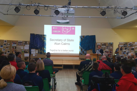 Alun Cairns launches the programme at Heronsbridge School in Bridgend