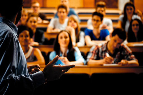 Young people in class.