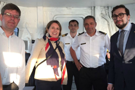 Ambassador Judith Gough on board the HMS Duncan