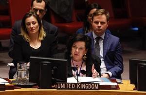 Ambassador Karen Pierce at the Security Council briefing on Yemen