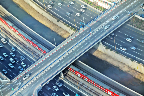 Major highway and railway system in Israel