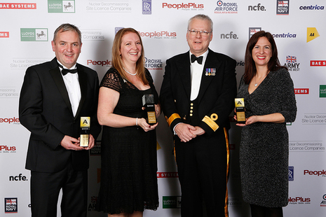 UKHO's Director of People, Amy Carrillo, with other award recipients