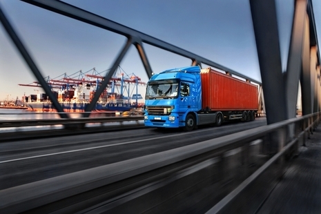 Photo of a lorry at a port