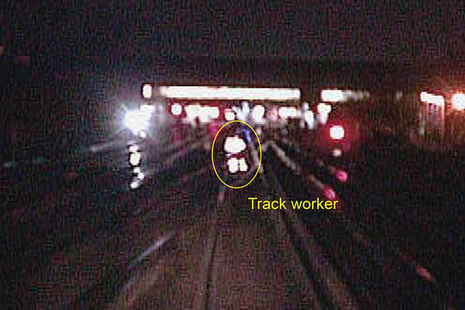 Image from forward facing CCTV camera on approaching train (courtesy of Govia Thameslink Railway)