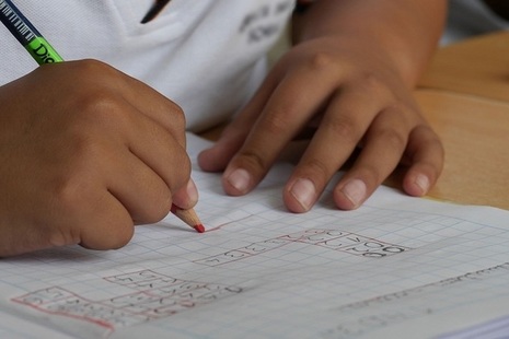 Child's hand writing