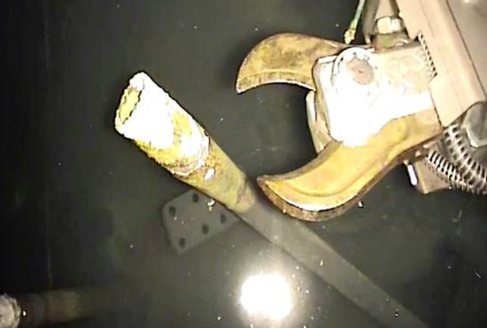 The sludge is being carefully ‘hoovered up’ using robotic arms