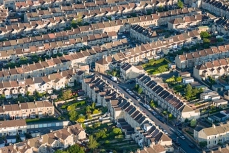 Arial view of houses