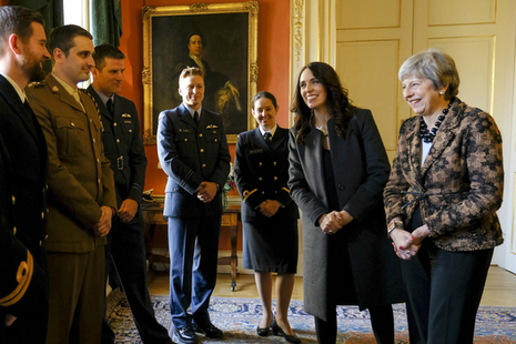 MP with Arden on visit meeting people