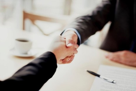Stock image of a hand shake.