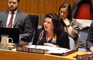 Ambassador Karen Pierce at the Security Council briefing on Colombia