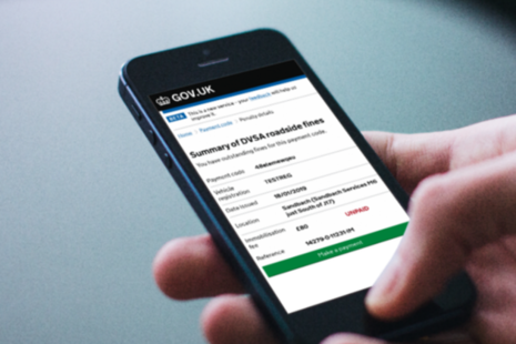 The new service being accessed on a mobile phone