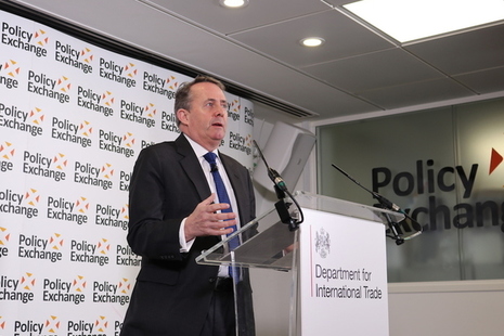 Dr Liam Fox addresses an audience at Policy Exchange