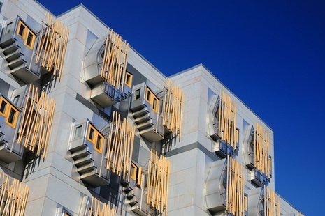 The Scottish Parliament building in Edinburgh