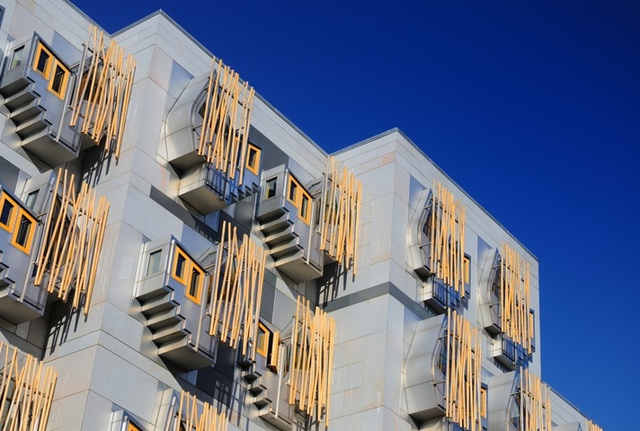 The Scottish Parliament building in Edinburgh