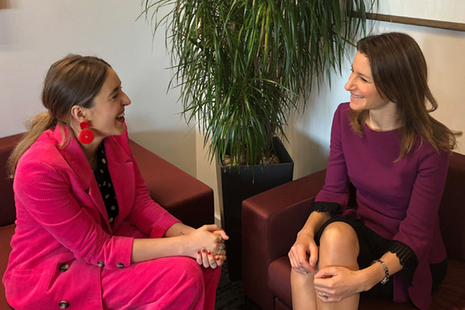 Campaigner Gina Martin and Minister Lucy Frazer