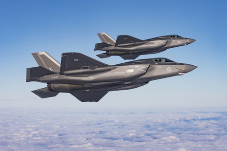 Two RAF F35B Lightnings over the North Sea