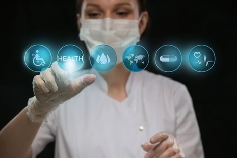 Health worker using innovative technology