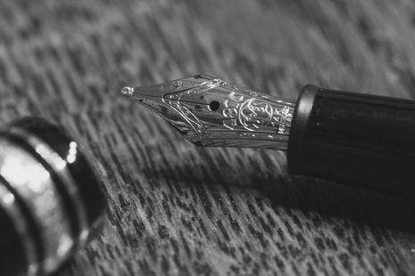 Photo showing pen and ink