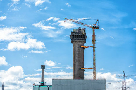 The first blocks of concrete has been removed from the top of one of the world’s most recognisable chimneys.