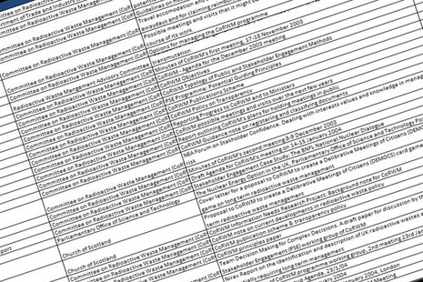 Screenshot of archive document titles