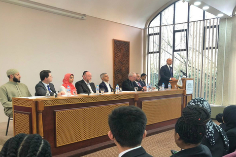 Home Secretary Sajid Javid speaks at interfaith event at Central London Mosque.