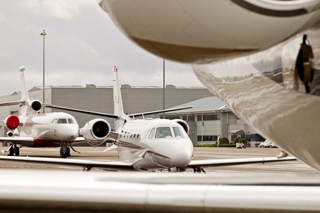 Private jets at RAF Northolt airport. MOD Crown copyright.