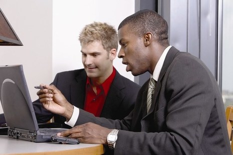 Customers using computer