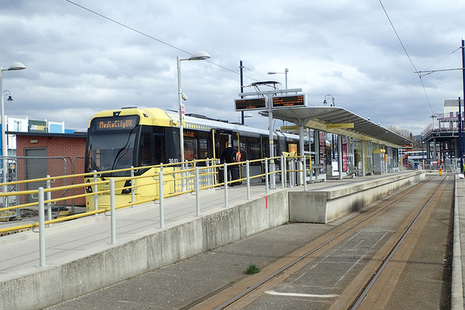 A Manchester Metrolink tram at Ashton-under-Lyne