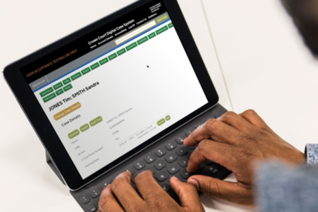 person using a laptop