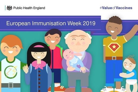 Graphic showing people of all ages and nationalities to illustrate European Immunisation Week 2019