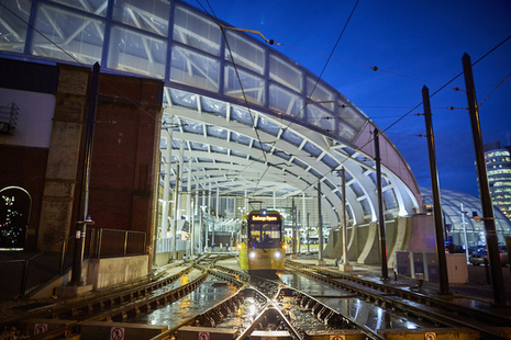 Train leaving station