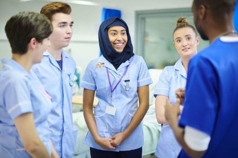 Nurses and midwives in a hospital