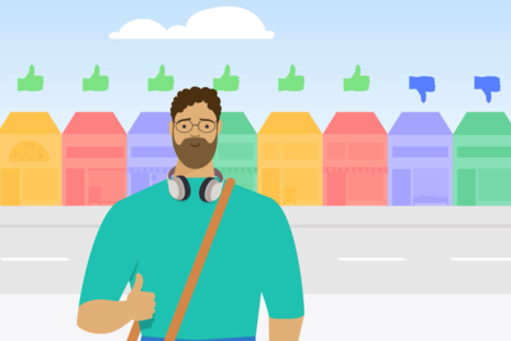 Screenshot of the thumbs-up Dave character from our online animation.