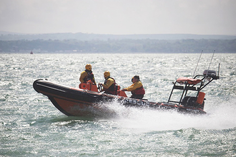 Picture of a lifeboat in action.