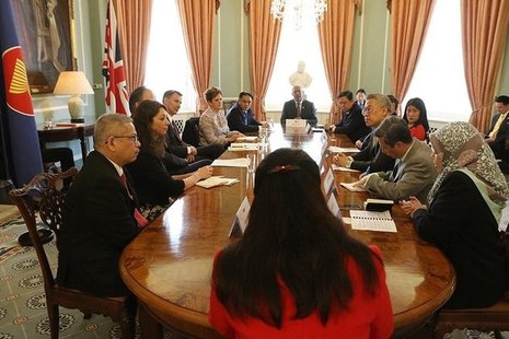 Jeremy Hunt and Mark Field meeting senior diplomats from ASEAN countries