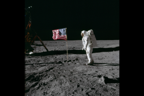 Apollo 11 astronaut on the Moon