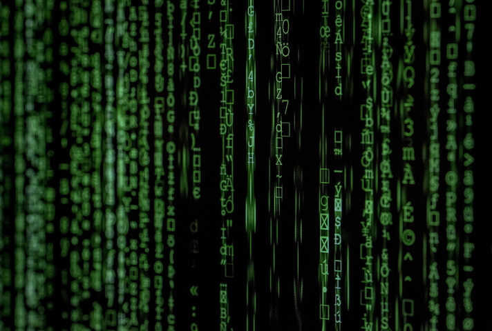 Coding running down the screen