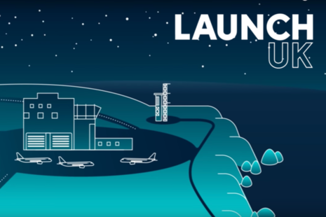 Animated image of a horizontal space port