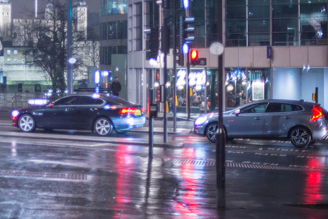 Cars on road