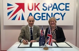 Graham Turnock, Chief Executive of the UK Space Agency with Dr Megan Clark AC, Head of the Australian Space Agency.