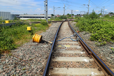 The derailment marks on the approach to Willesden High Level Junction (after track restoration)