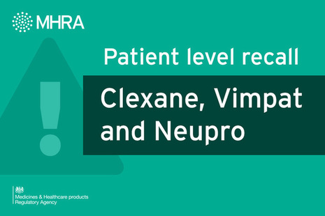 Patient level recall: Clexane, Vimpat and Neupro